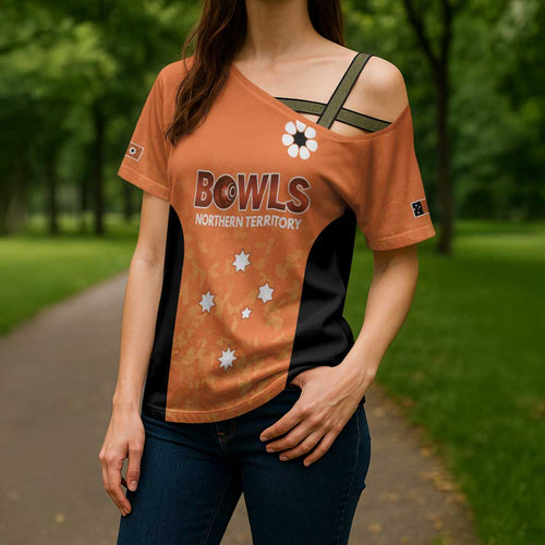 Australian Northern Territory Lawn Bowls Custom Cross Shoulder Shirt Aussie Minimalist Style - Aussie Hoodie