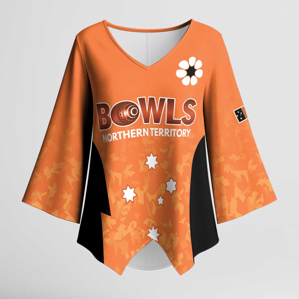Australian Northern Territory Lawn Bowls Custom Kimono Sleeve Blouse Aussie Minimalist Style - Aussie Hoodie