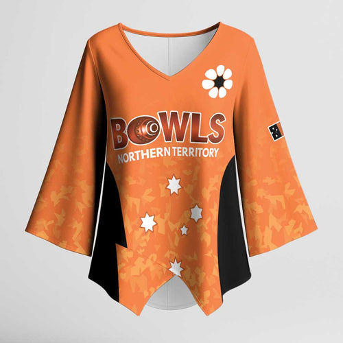 Australian Northern Territory Lawn Bowls Custom Kimono Sleeve Blouse Aussie Minimalist Style - Aussie Hoodie