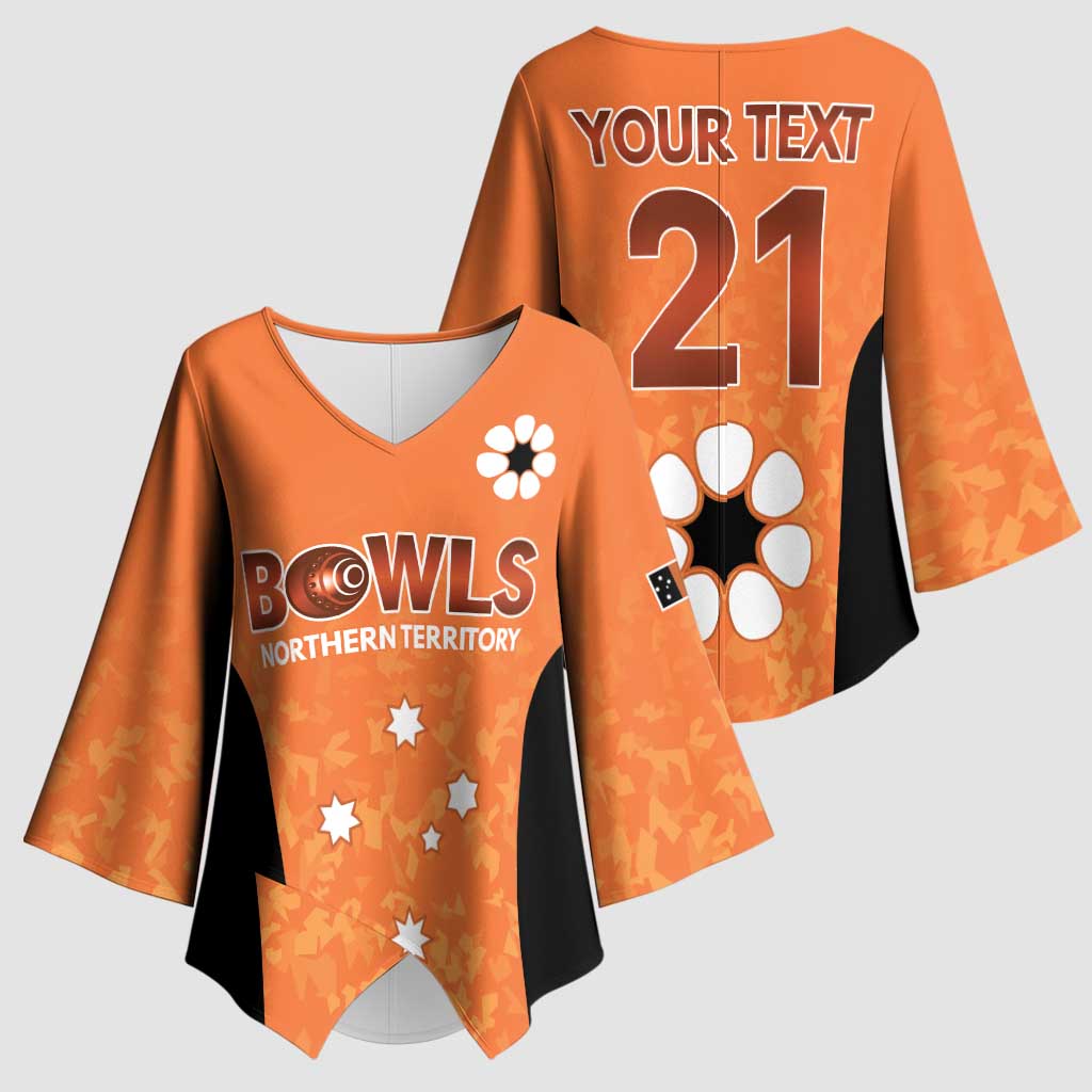 Australian Northern Territory Lawn Bowls Custom Kimono Sleeve Blouse Aussie Minimalist Style - Aussie Hoodie