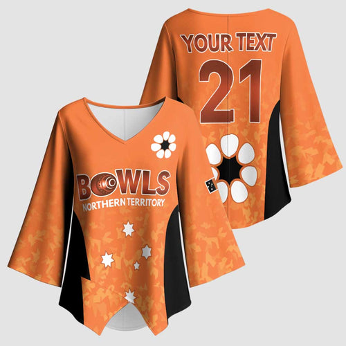 Australian Northern Territory Lawn Bowls Custom Kimono Sleeve Blouse Aussie Minimalist Style - Aussie Hoodie