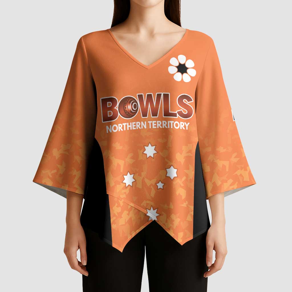 Australian Northern Territory Lawn Bowls Custom Kimono Sleeve Blouse Aussie Minimalist Style - Aussie Hoodie