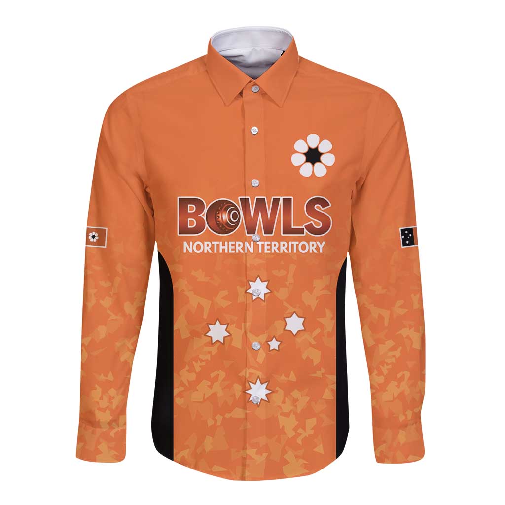 Australian Northern Territory Lawn Bowls Custom Long Sleeve Button Shirt Aussie Minimalist Style - Aussie Hoodie