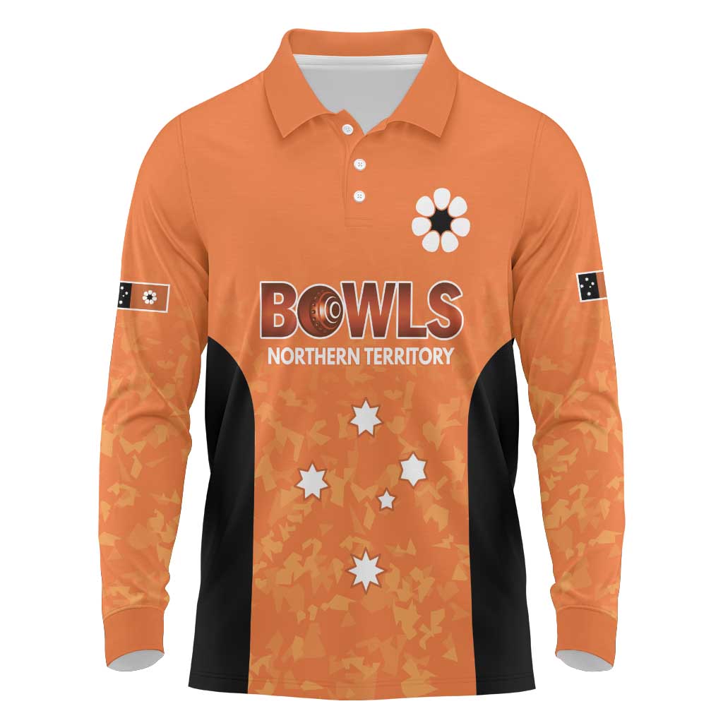 Australian Northern Territory Lawn Bowls Custom Long Sleeve Polo Shirt Aussie Minimalist Style - Aussie Hoodie