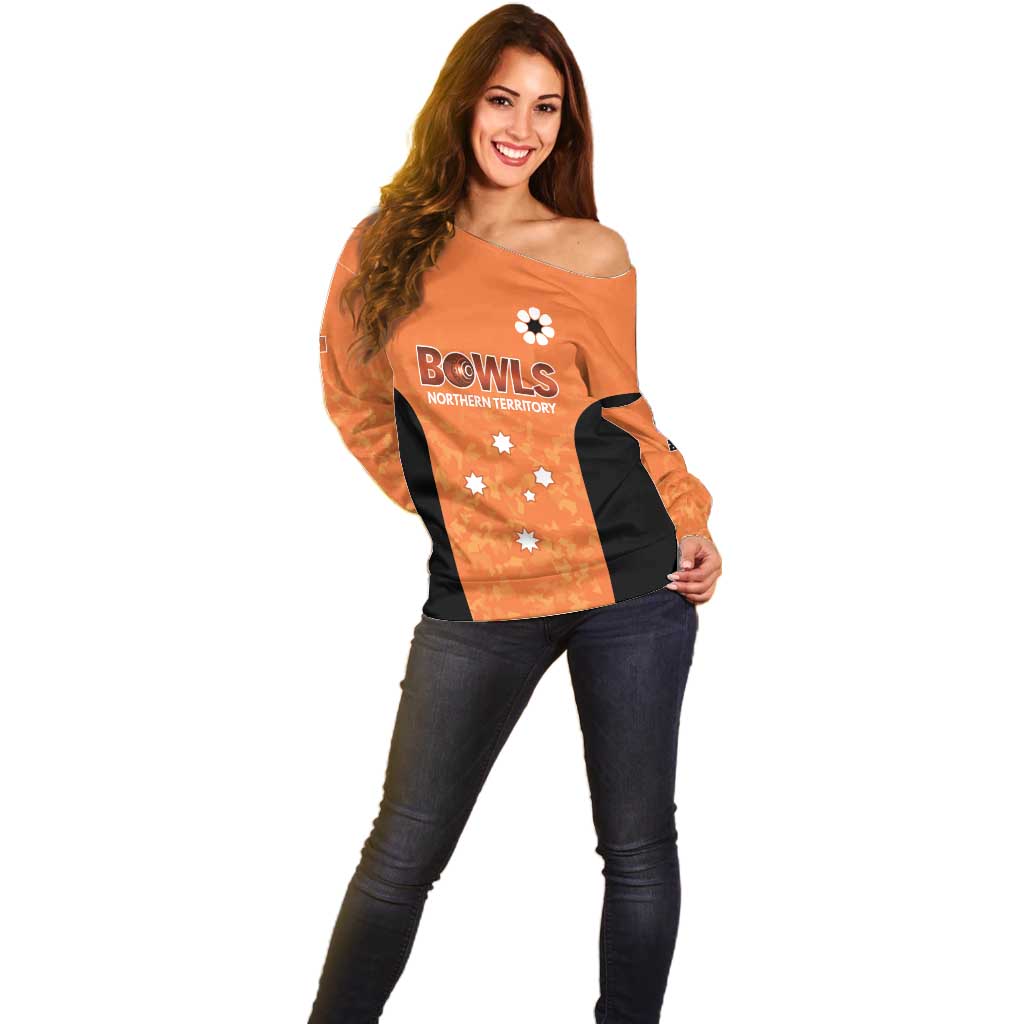 Australian Northern Territory Lawn Bowls Custom Off Shoulder Sweater Aussie Minimalist Style - Aussie Hoodie