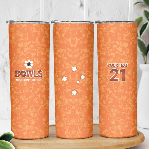 Australian Northern Territory Lawn Bowls Custom Skinny Tumbler Aussie Minimalist Style - Aussie Hoodie