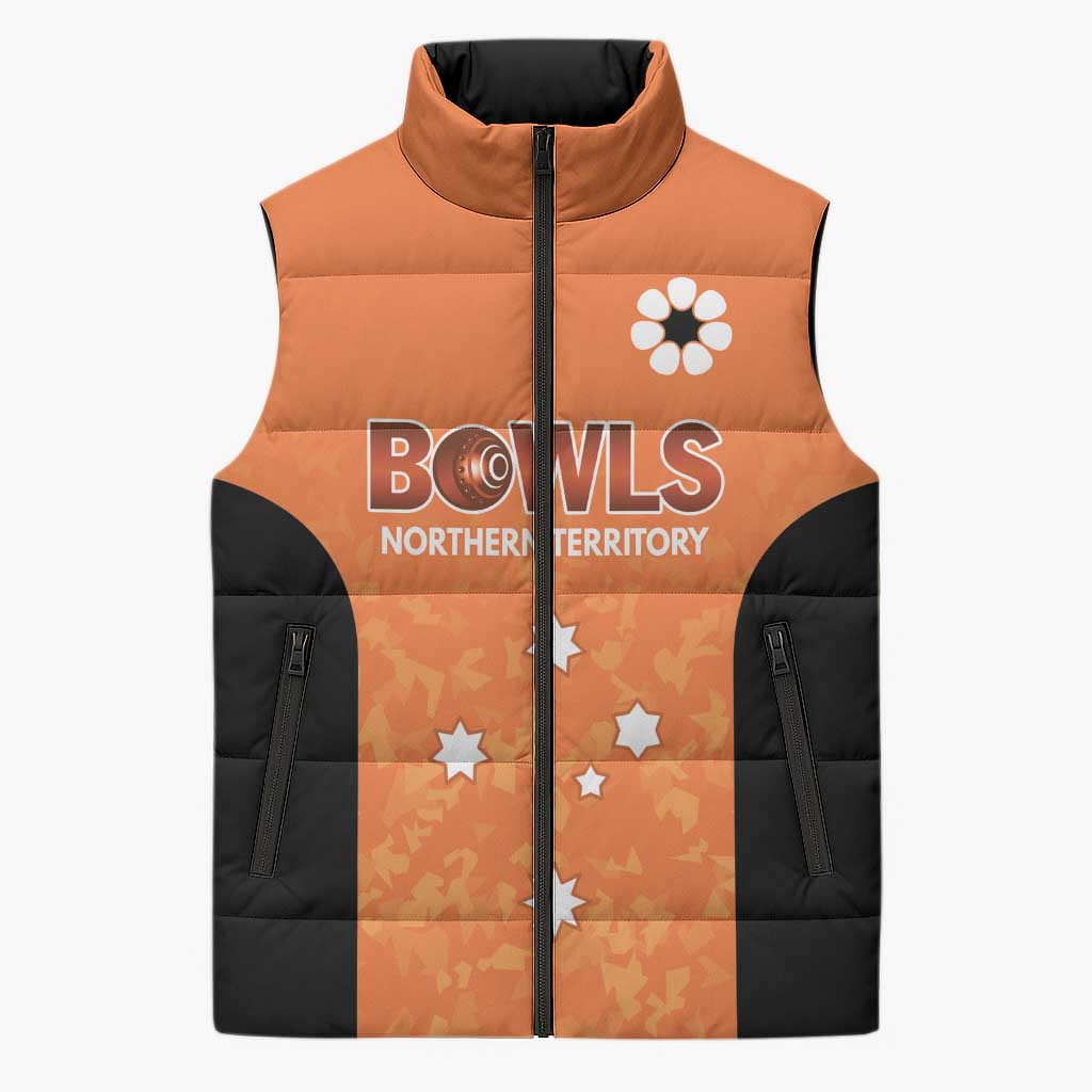 Australian Northern Territory Lawn Bowls Custom Sleeveless Puffer Jacket Aussie Minimalist Style - Aussie Hoodie