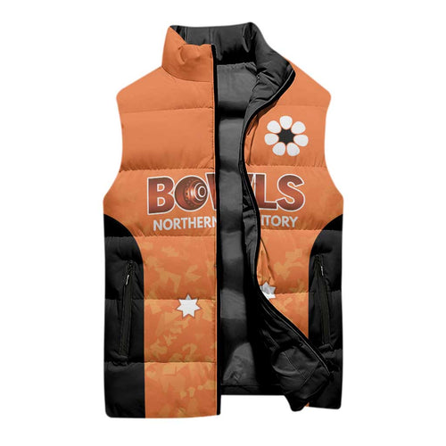 Australian Northern Territory Lawn Bowls Custom Sleeveless Puffer Jacket Aussie Minimalist Style - Aussie Hoodie