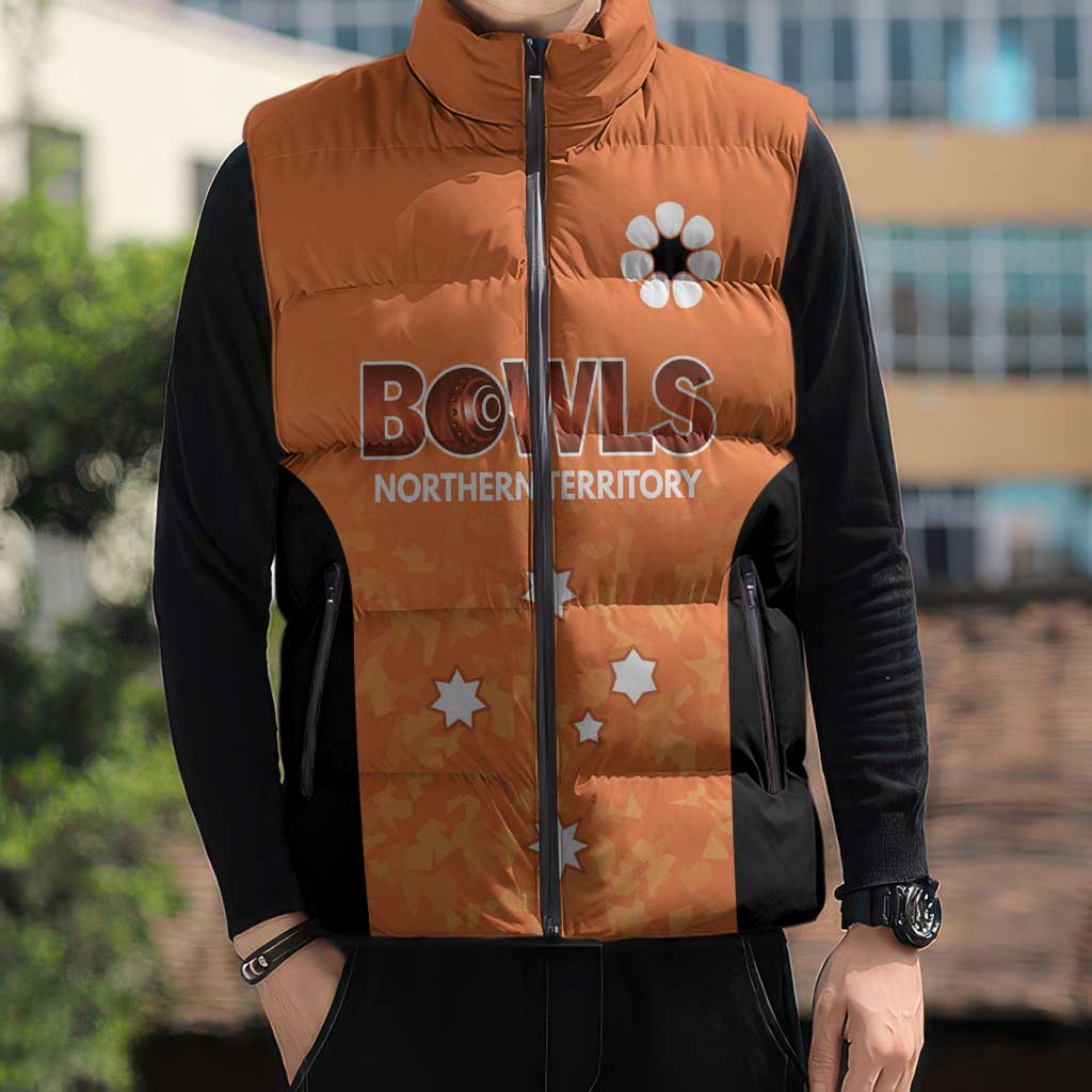 Australian Northern Territory Lawn Bowls Custom Sleeveless Puffer Jacket Aussie Minimalist Style - Aussie Hoodie