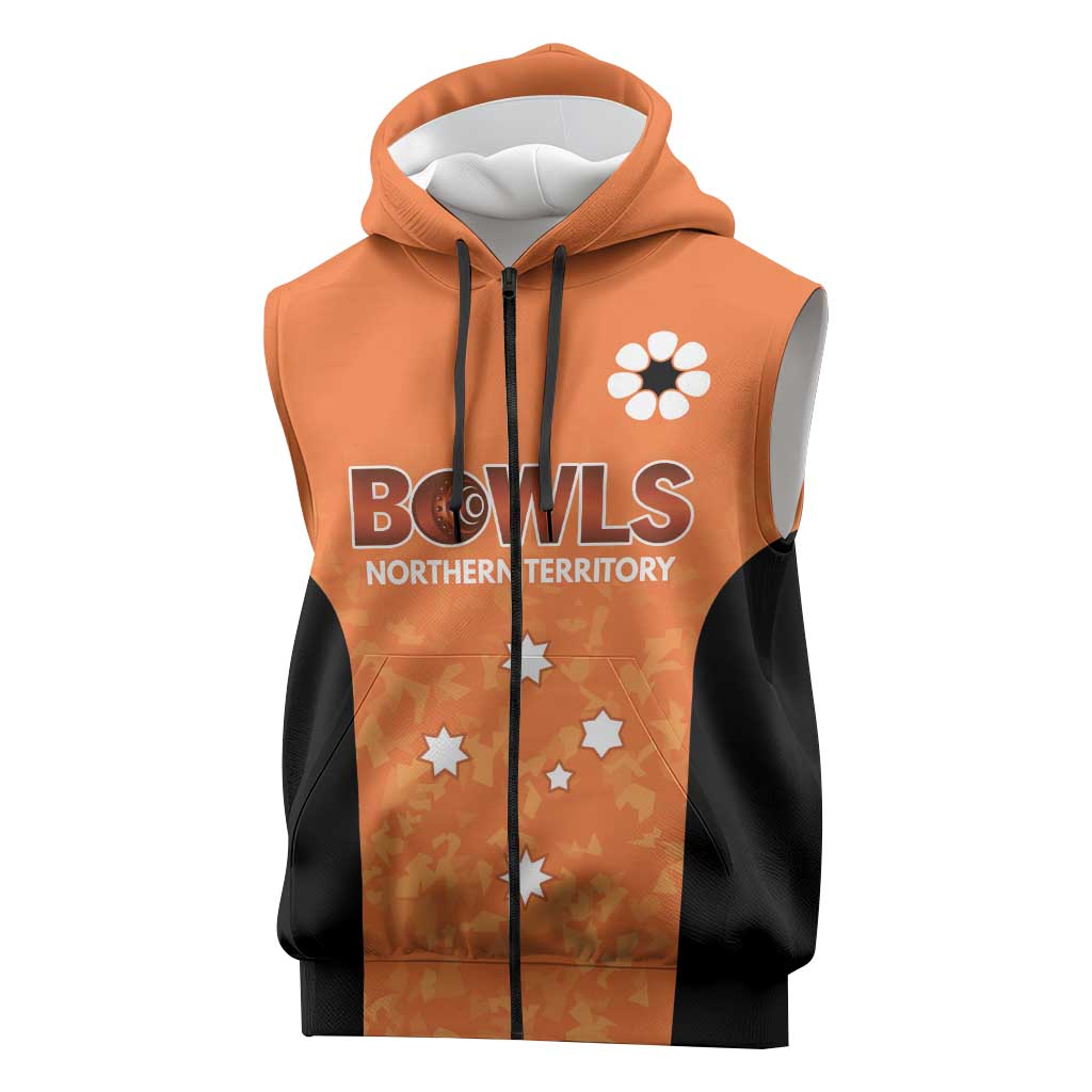 Australian Northern Territory Lawn Bowls Custom Sleeveless Zip Hoodie Aussie Minimalist Style LT9