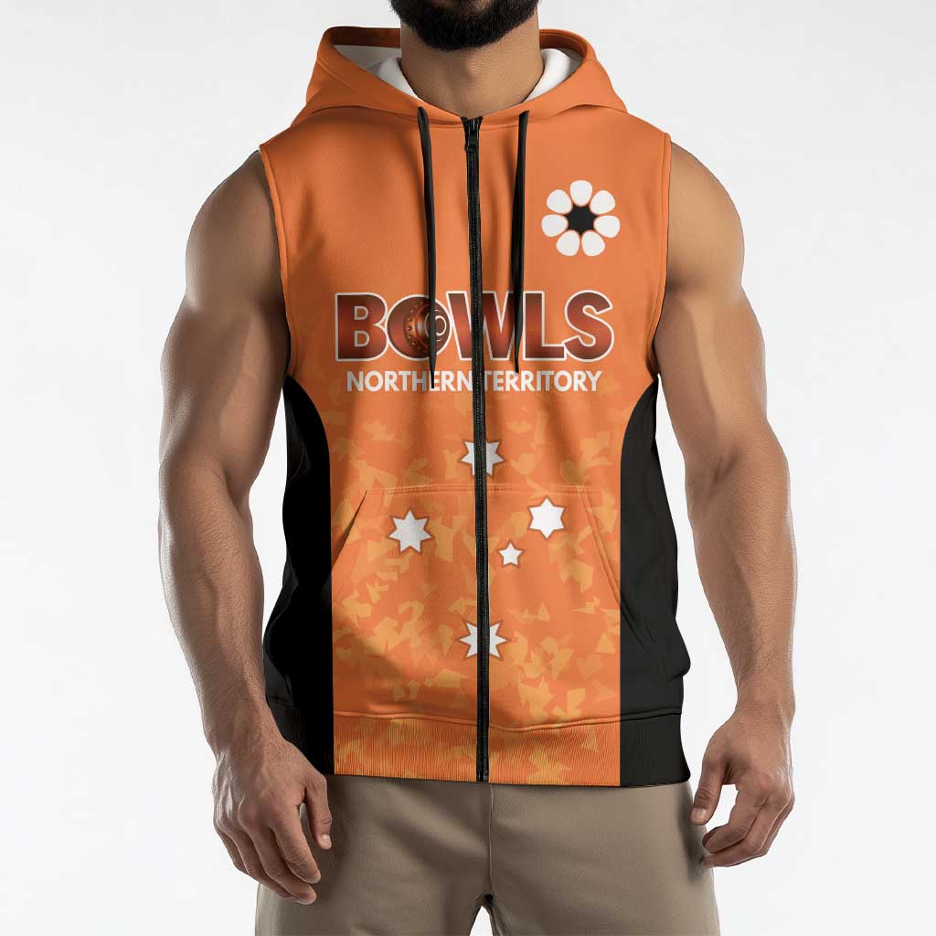 Australian Northern Territory Lawn Bowls Custom Sleeveless Zip Hoodie Aussie Minimalist Style LT9