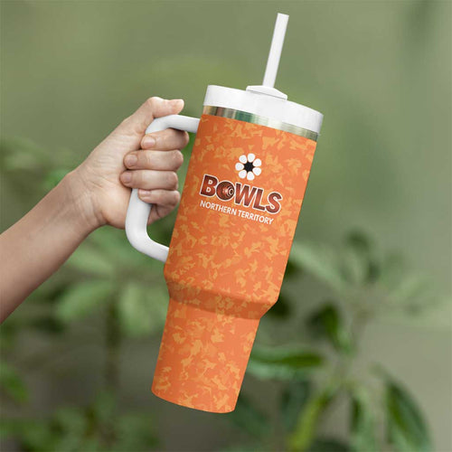 Australian Northern Territory Lawn Bowls Custom Tumbler With Handle Aussie Minimalist Style - Aussie Hoodie