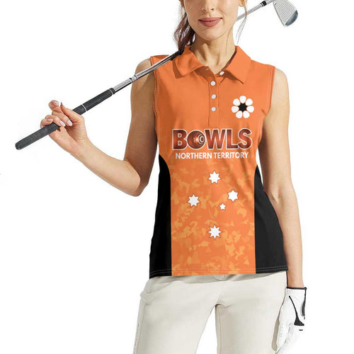 Australian Northern Territory Lawn Bowls Custom Women Sleeveless Polo Shirt Aussie Minimalist Style - Aussie Hoodie