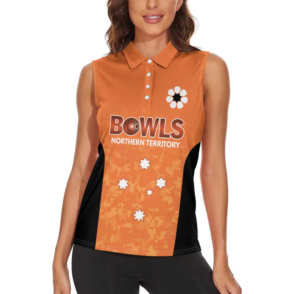 Australian Northern Territory Lawn Bowls Custom Women Sleeveless Polo Shirt Aussie Minimalist Style - Aussie Hoodie