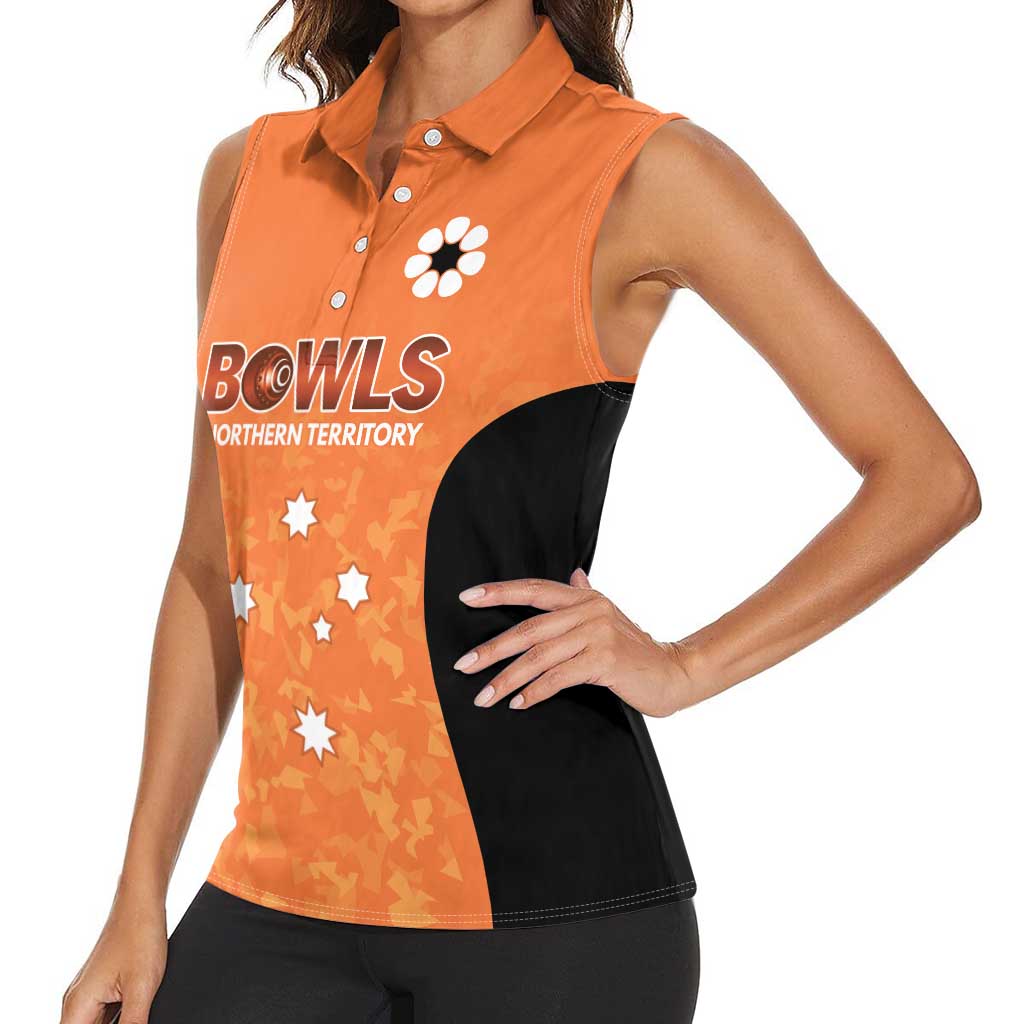 Australian Northern Territory Lawn Bowls Custom Women Sleeveless Polo Shirt Aussie Minimalist Style - Aussie Hoodie