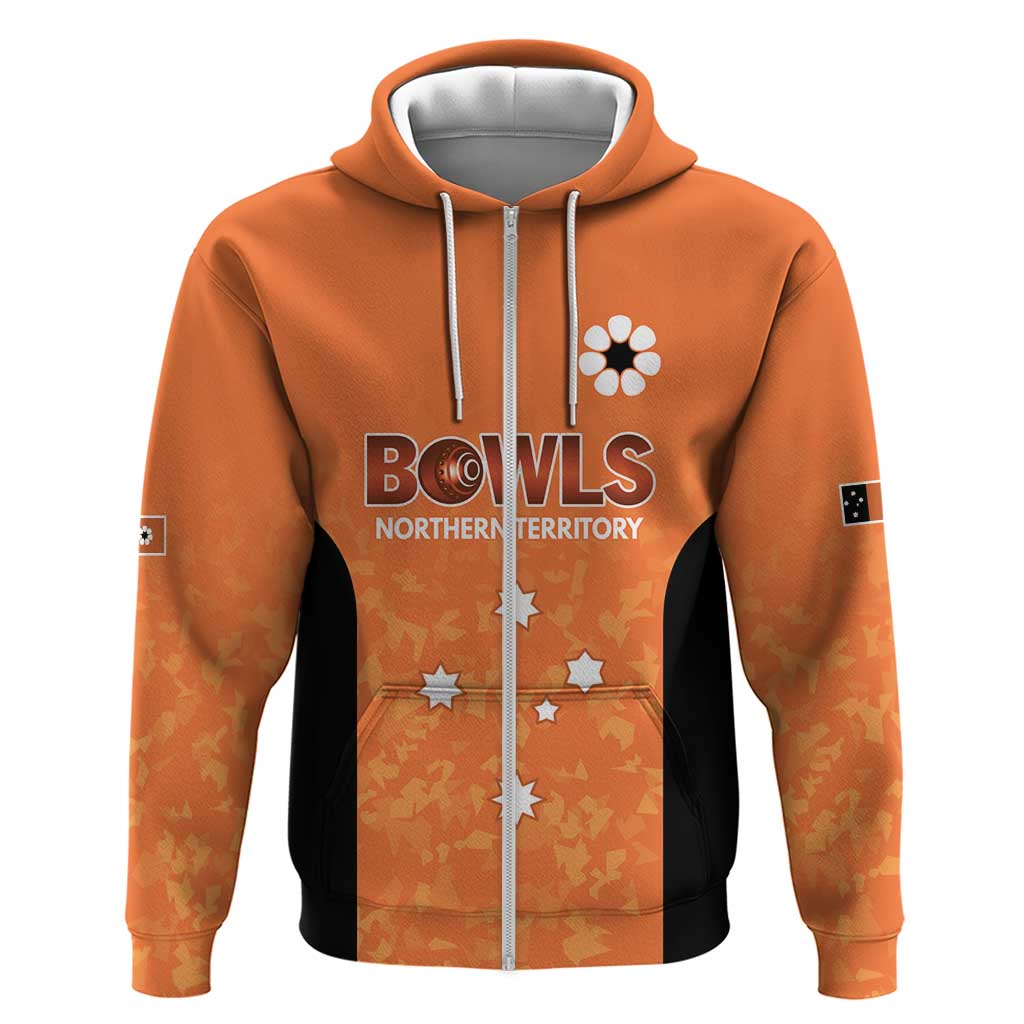 Australian Northern Territory Lawn Bowls Custom Zip Hoodie Aussie Minimalist Style - Aussie Hoodie