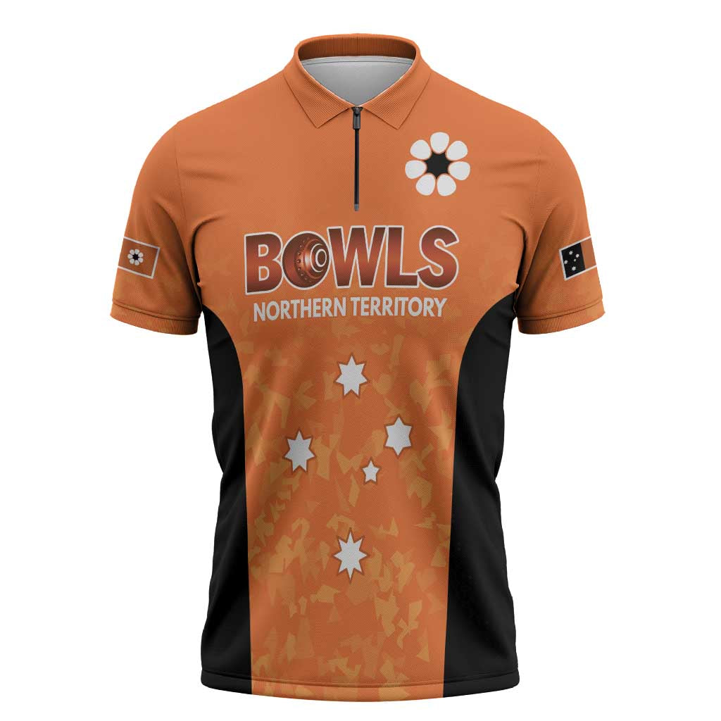 Australian Northern Territory Lawn Bowls Custom Zipper Polo Shirt Aussie Minimalist Style - Aussie Hoodie