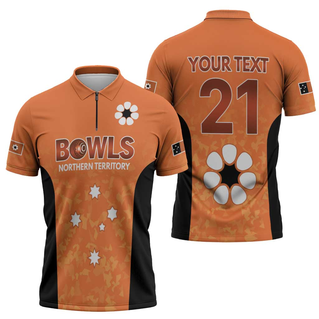 Australian Northern Territory Lawn Bowls Custom Zipper Polo Shirt Aussie Minimalist Style - Aussie Hoodie
