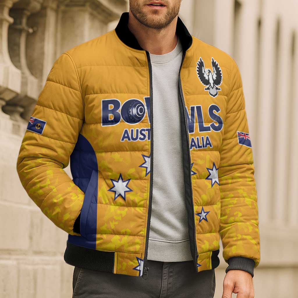 Australian South Australia Lawn Bowls Custom Bomber Puffer Jacket Aussie Minimalist Style - Aussie Hoodie