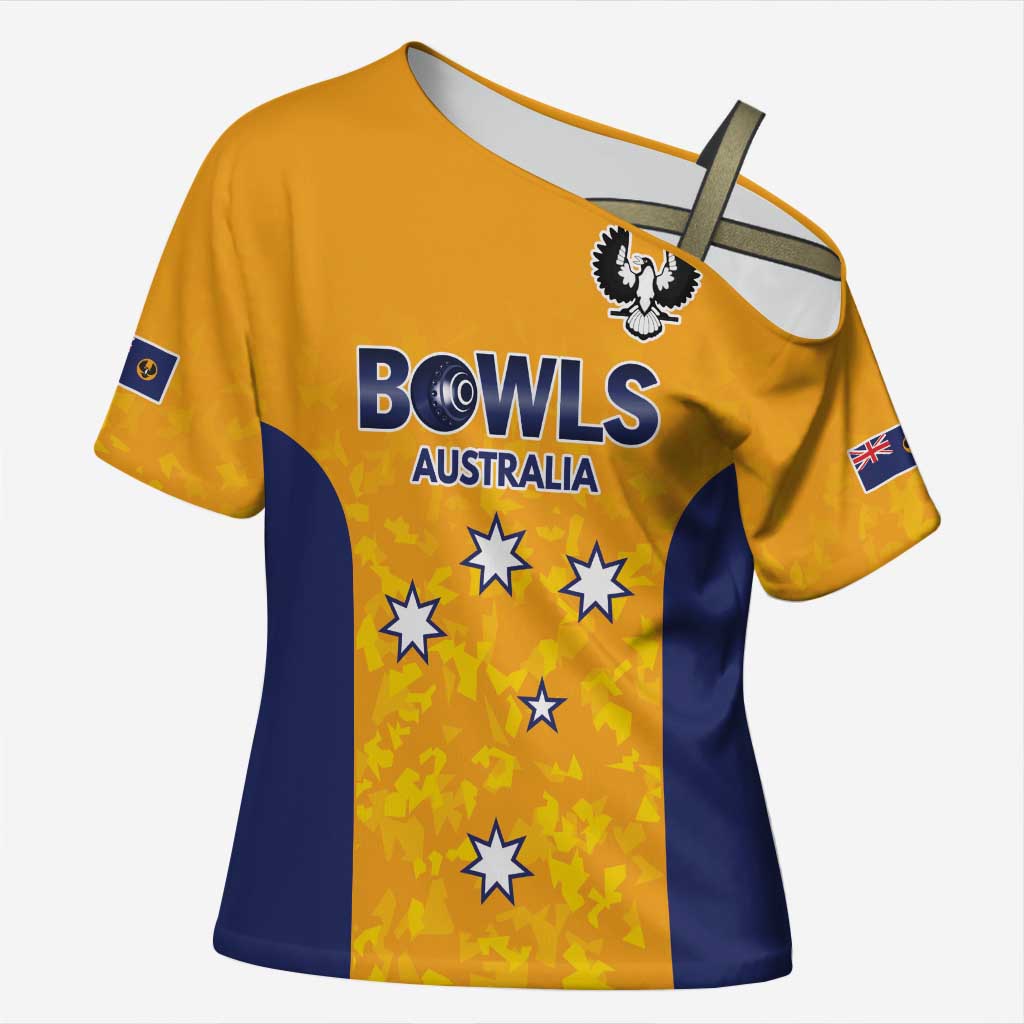 Australian South Australia Lawn Bowls Custom Cross Shoulder Shirt Aussie Minimalist Style - Aussie Hoodie