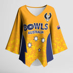 Australian South Australia Lawn Bowls Custom Kimono Sleeve Blouse Aussie Minimalist Style - Aussie Hoodie