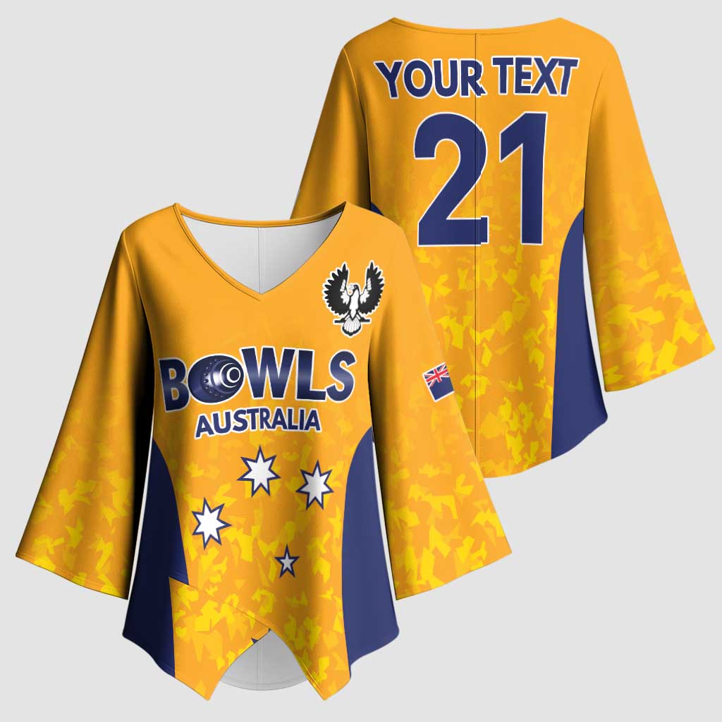 Australian South Australia Lawn Bowls Custom Kimono Sleeve Blouse Aussie Minimalist Style - Aussie Hoodie