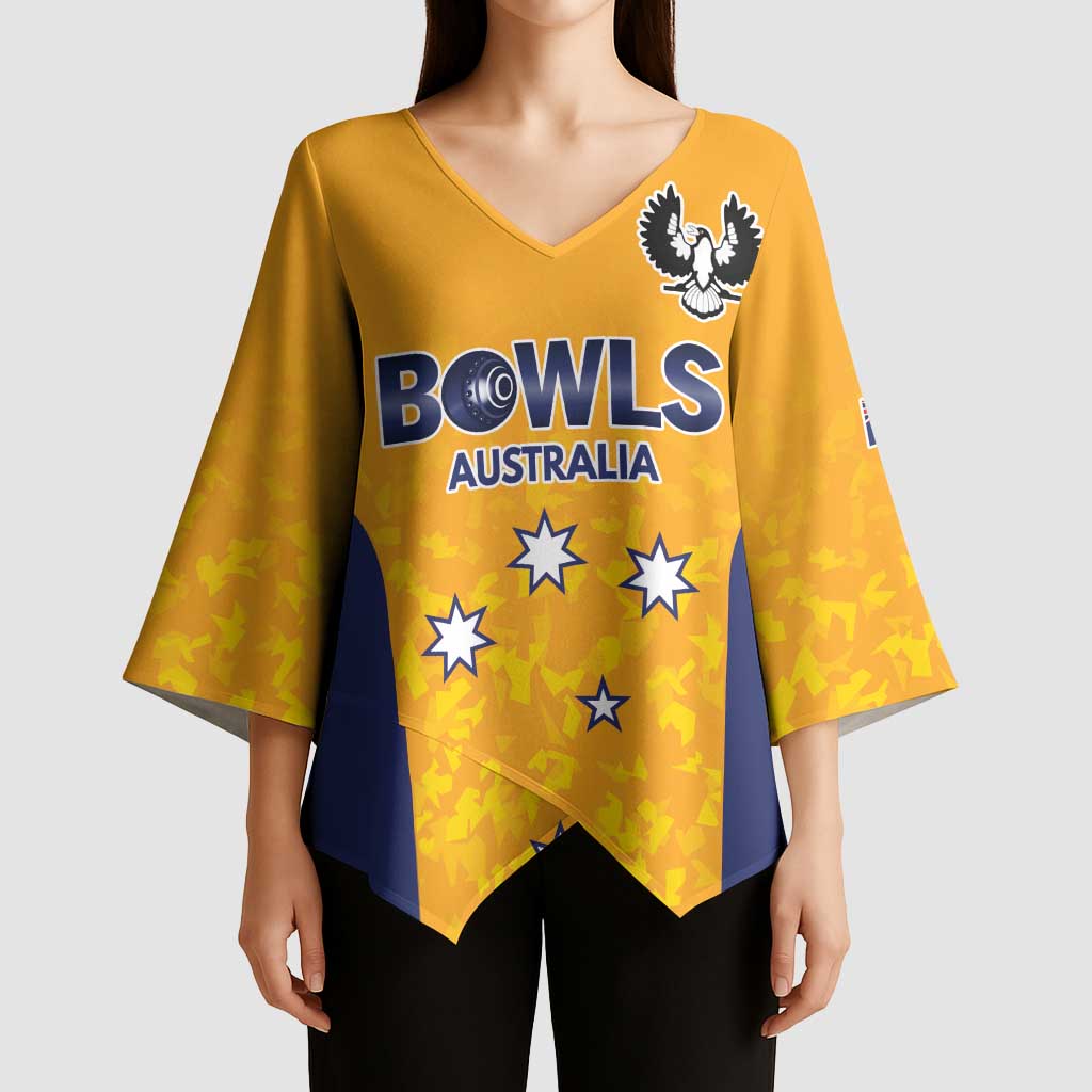 Australian South Australia Lawn Bowls Custom Kimono Sleeve Blouse Aussie Minimalist Style - Aussie Hoodie