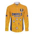 Australian South Australia Lawn Bowls Custom Long Sleeve Button Shirt Aussie Minimalist Style - Aussie Hoodie