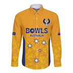 Australian South Australia Lawn Bowls Custom Long Sleeve Button Shirt Aussie Minimalist Style - Aussie Hoodie