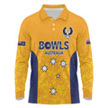 Australian South Australia Lawn Bowls Custom Long Sleeve Polo Shirt Aussie Minimalist Style - Aussie Hoodie