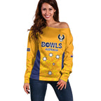 Australian South Australia Lawn Bowls Custom Off Shoulder Sweater Aussie Minimalist Style - Aussie Hoodie