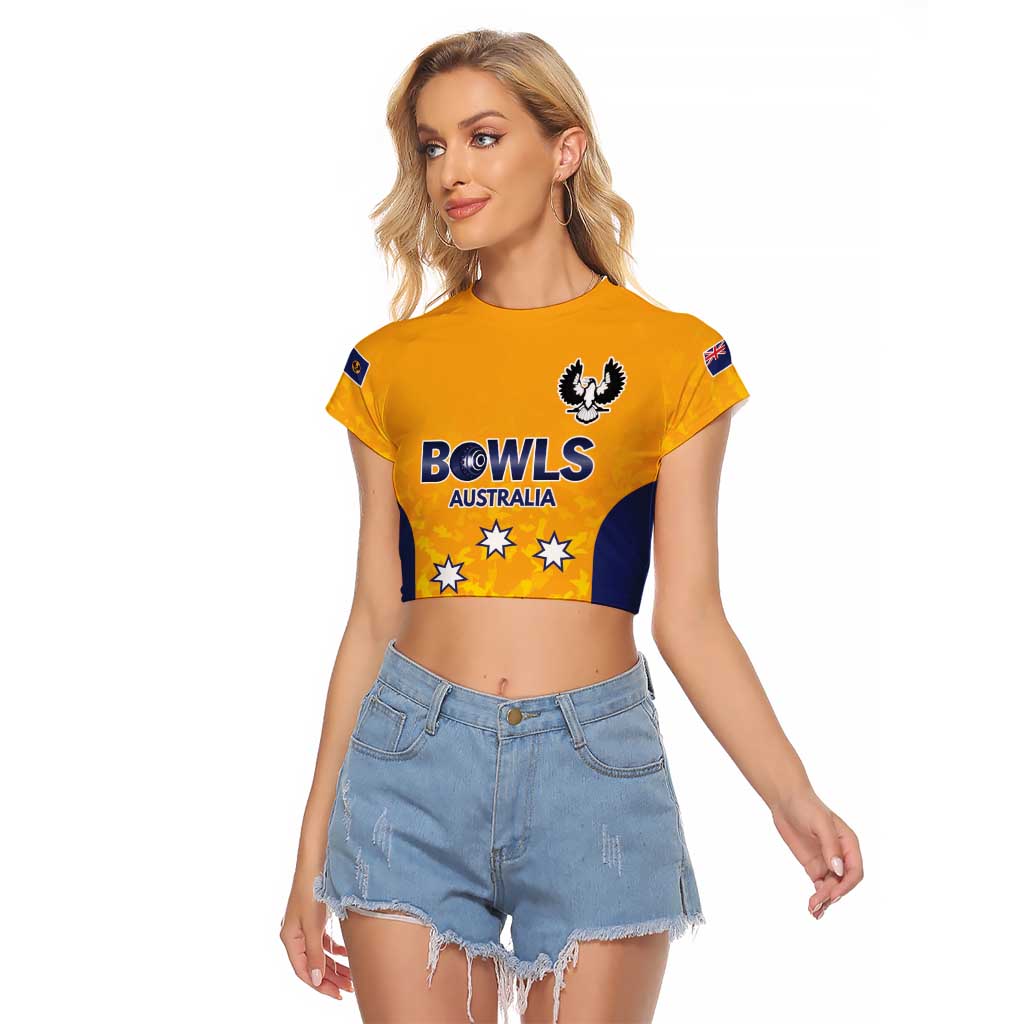Australian South Australia Lawn Bowls Custom Raglan Cropped T Shirt Aussie Minimalist Style - Aussie Hoodie