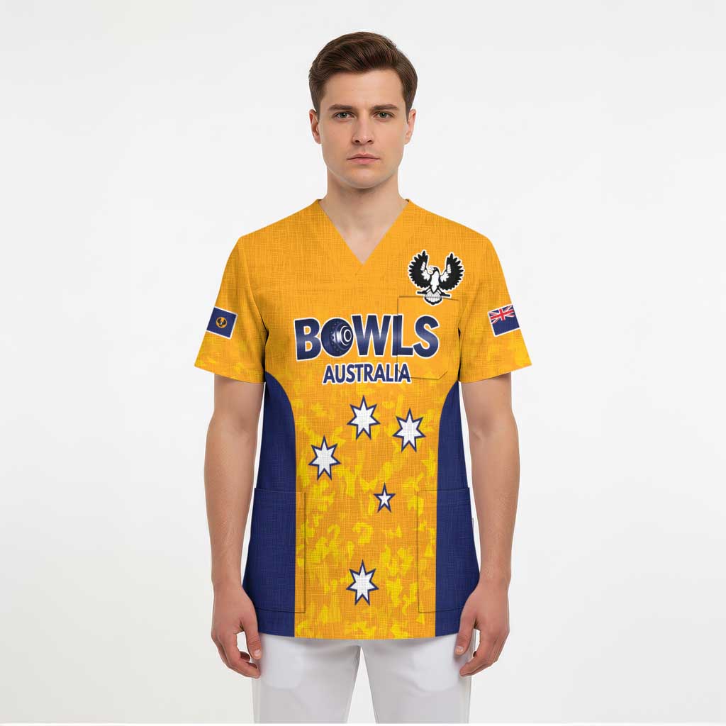 Australian South Australia Lawn Bowls Custom Scrub Top Aussie Minimalist Style - Aussie Hoodie