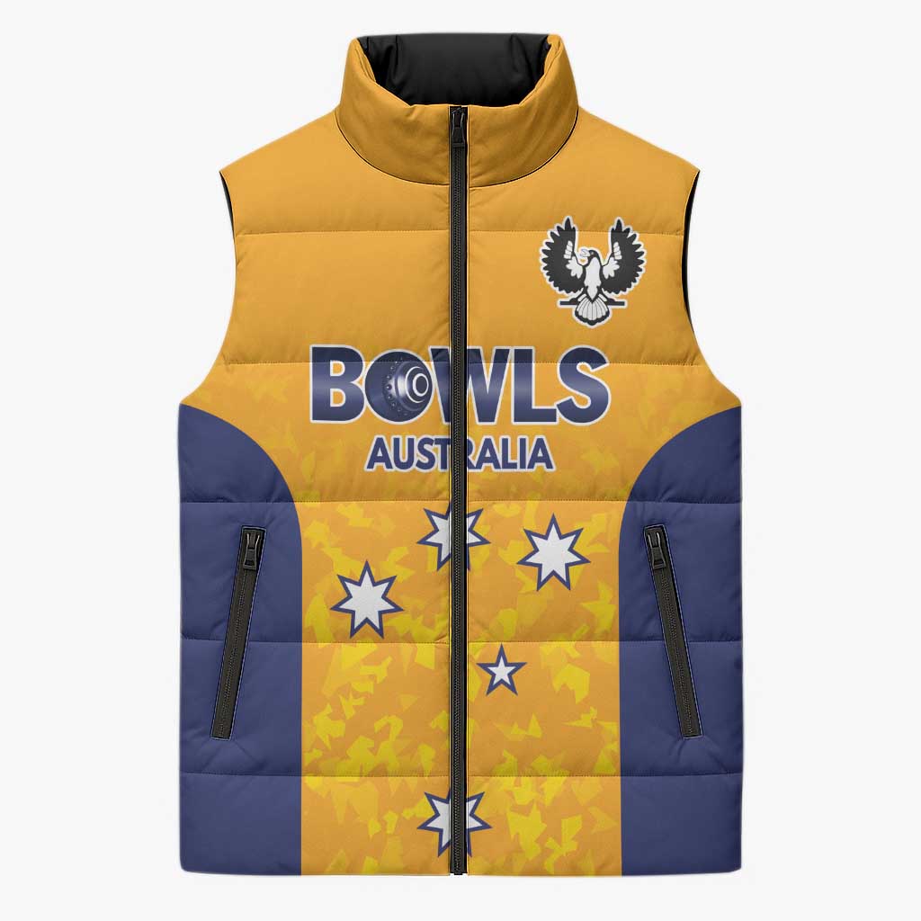 Australian South Australia Lawn Bowls Custom Sleeveless Puffer Jacket Aussie Minimalist Style - Aussie Hoodie