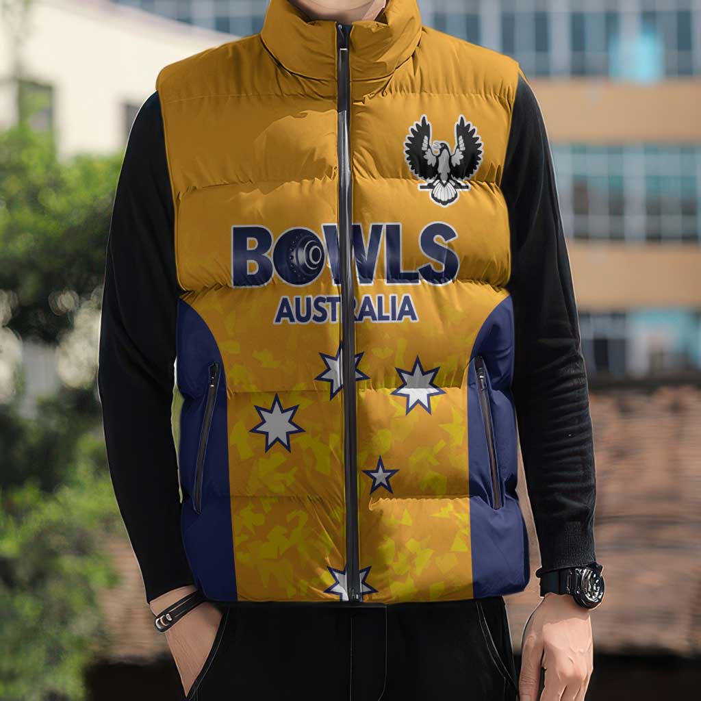 Australian South Australia Lawn Bowls Custom Sleeveless Puffer Jacket Aussie Minimalist Style - Aussie Hoodie
