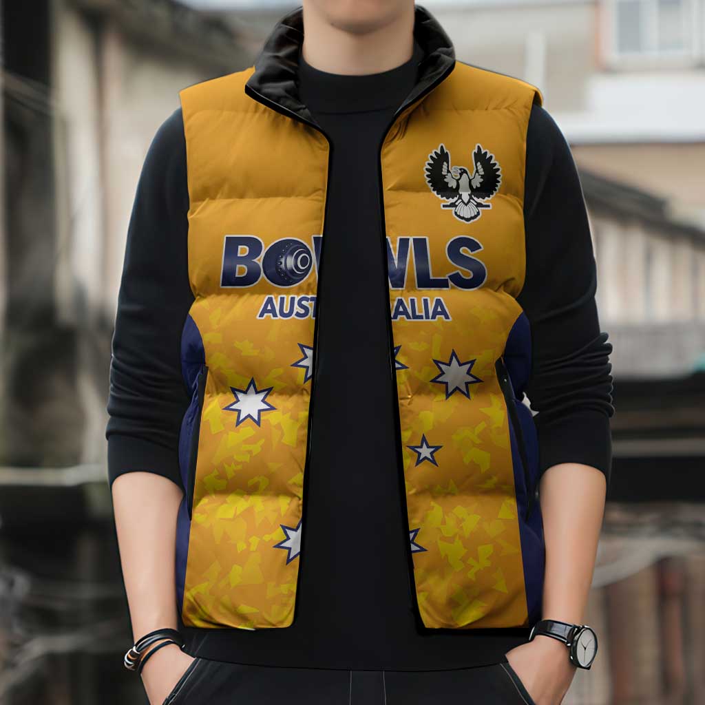 Australian South Australia Lawn Bowls Custom Sleeveless Puffer Jacket Aussie Minimalist Style - Aussie Hoodie