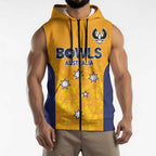 Australian South Australia Lawn Bowls Custom Sleeveless Zip Hoodie Aussie Minimalist Style LT9