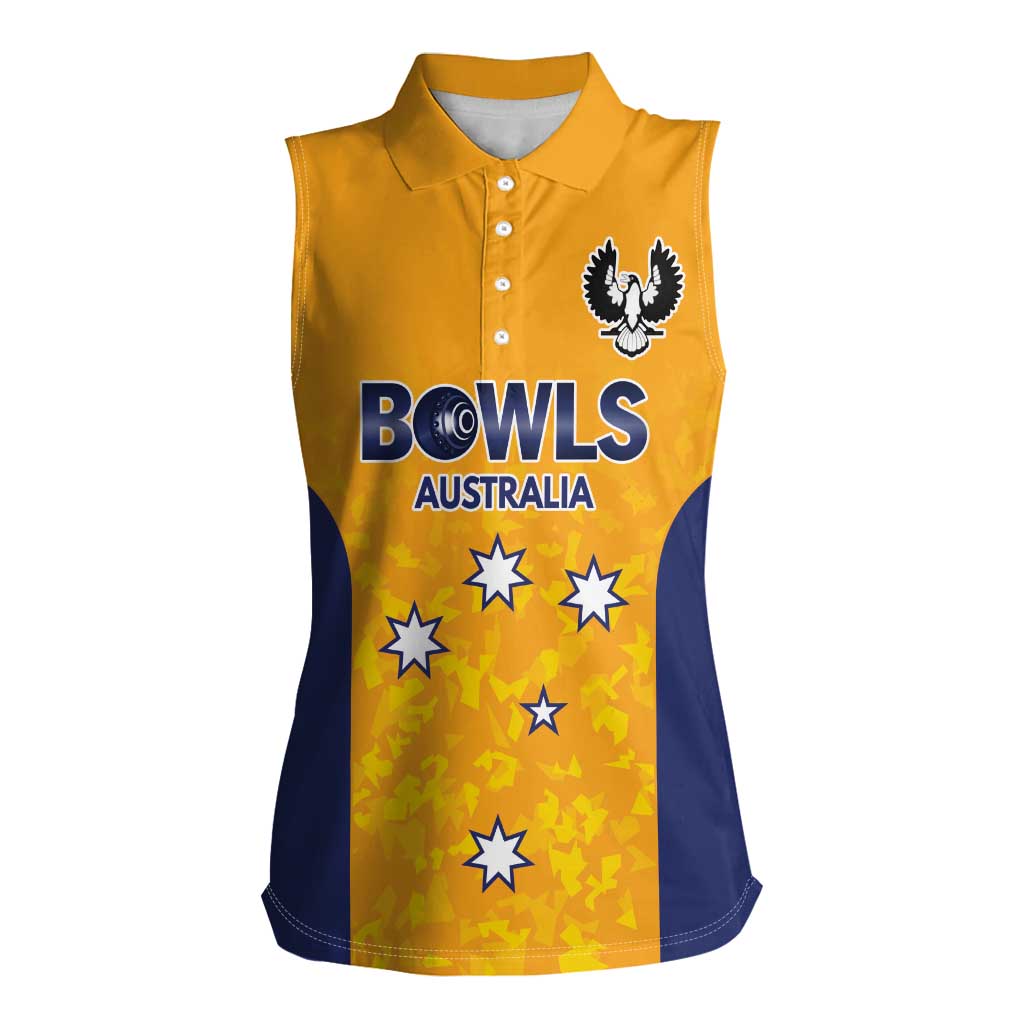 Australian South Australia Lawn Bowls Custom Women Sleeveless Polo Shirt Aussie Minimalist Style - Aussie Hoodie