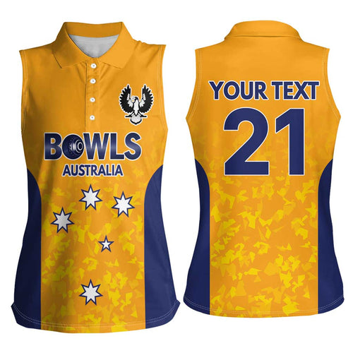 Australian South Australia Lawn Bowls Custom Women Sleeveless Polo Shirt Aussie Minimalist Style - Aussie Hoodie