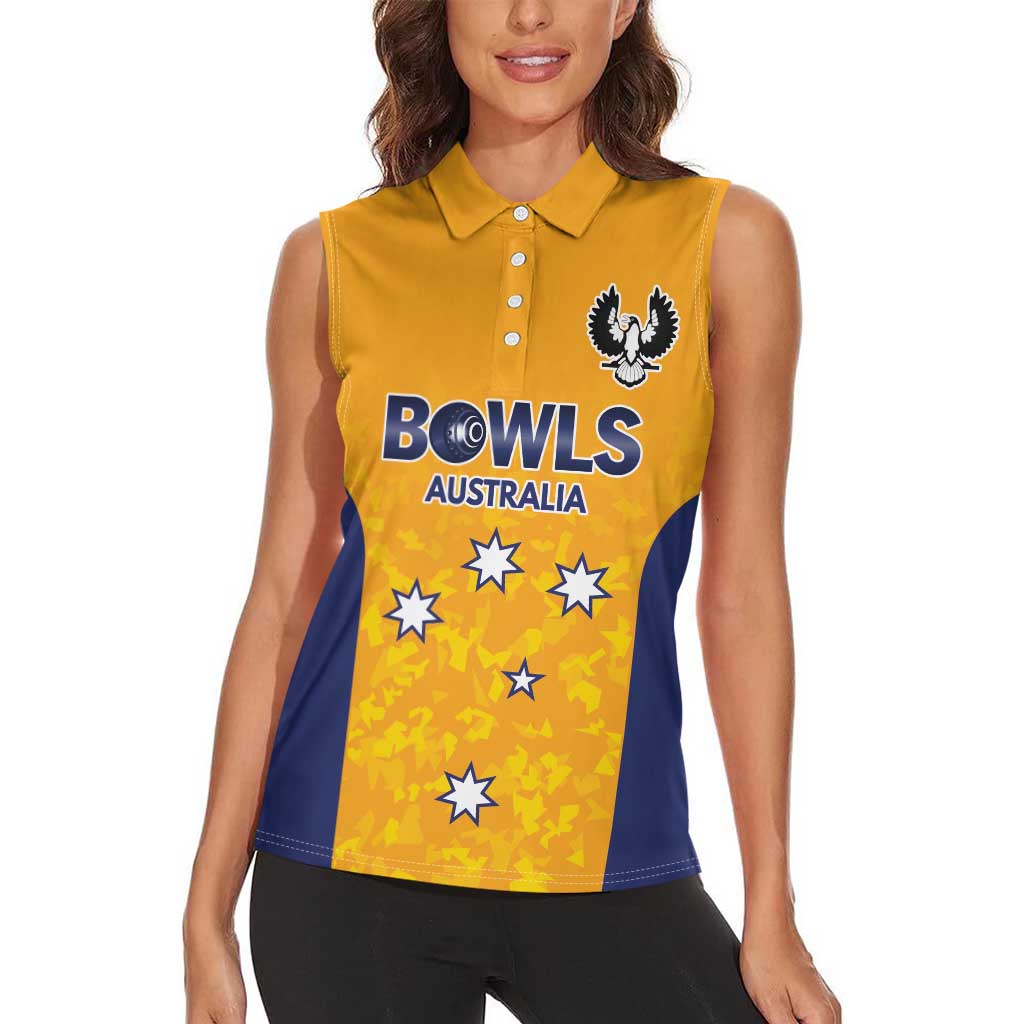 Australian South Australia Lawn Bowls Custom Women Sleeveless Polo Shirt Aussie Minimalist Style - Aussie Hoodie