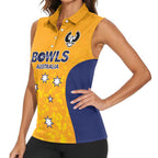Australian South Australia Lawn Bowls Custom Women Sleeveless Polo Shirt Aussie Minimalist Style - Aussie Hoodie