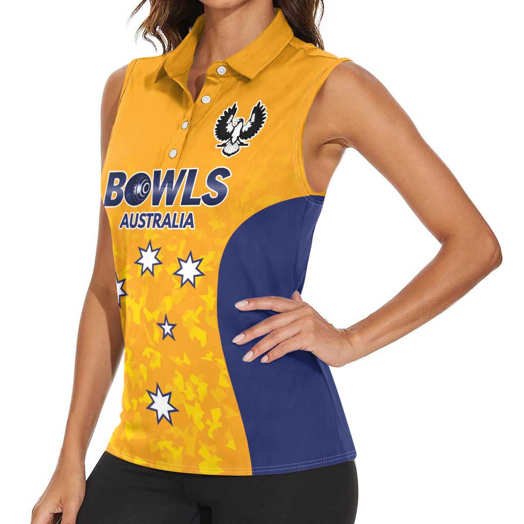 Australian South Australia Lawn Bowls Custom Women Sleeveless Polo Shirt Aussie Minimalist Style - Aussie Hoodie