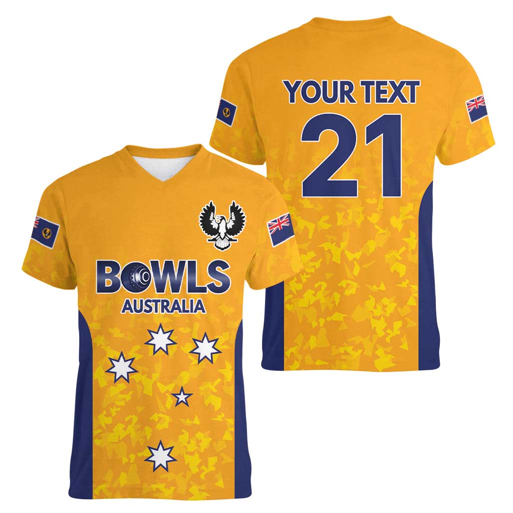 Australian South Australia Lawn Bowls Custom Women V-Neck T-Shirt Aussie Minimalist Style - Aussie Hoodie