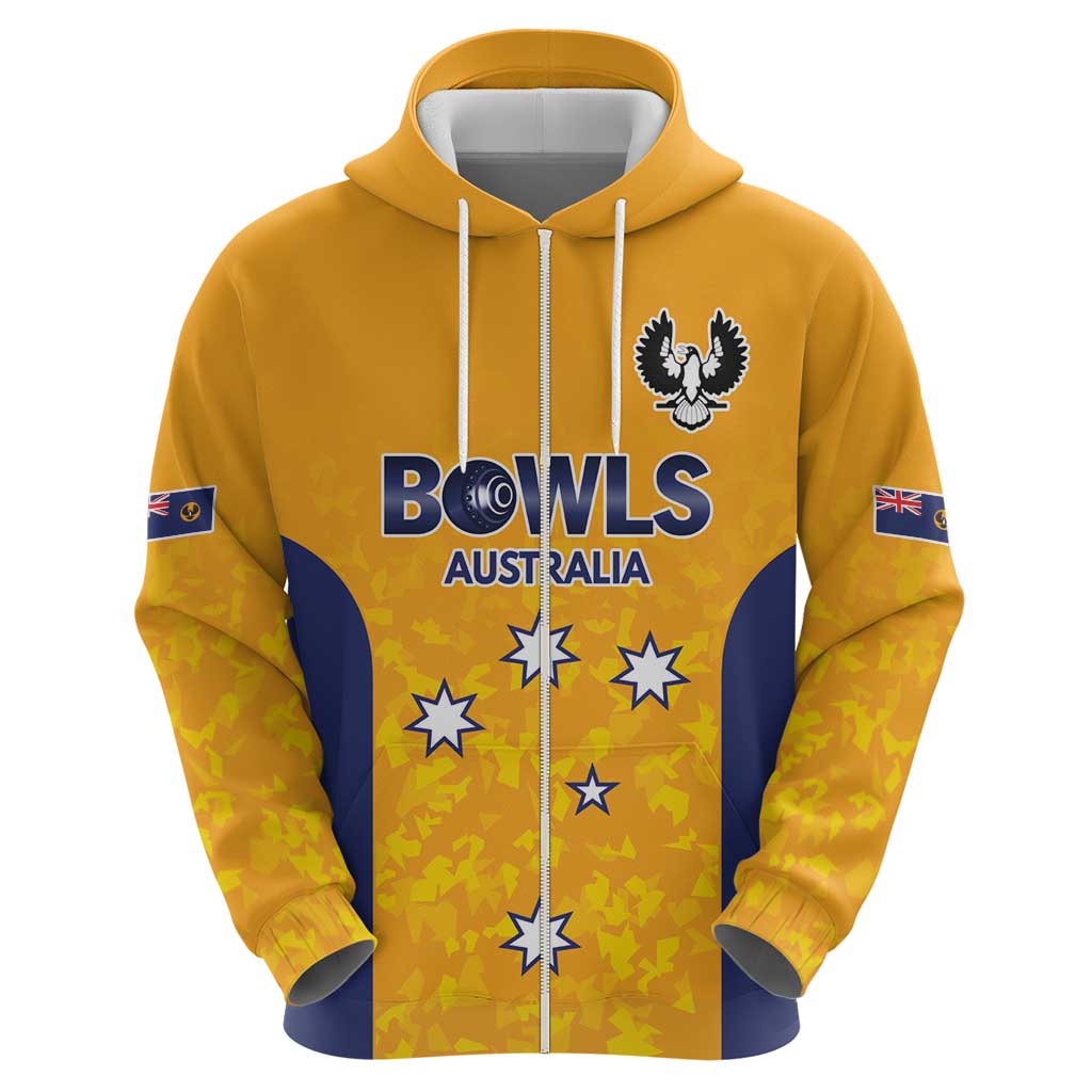 Australian South Australia Lawn Bowls Custom Zip Hoodie Aussie Minimalist Style - Aussie Hoodie