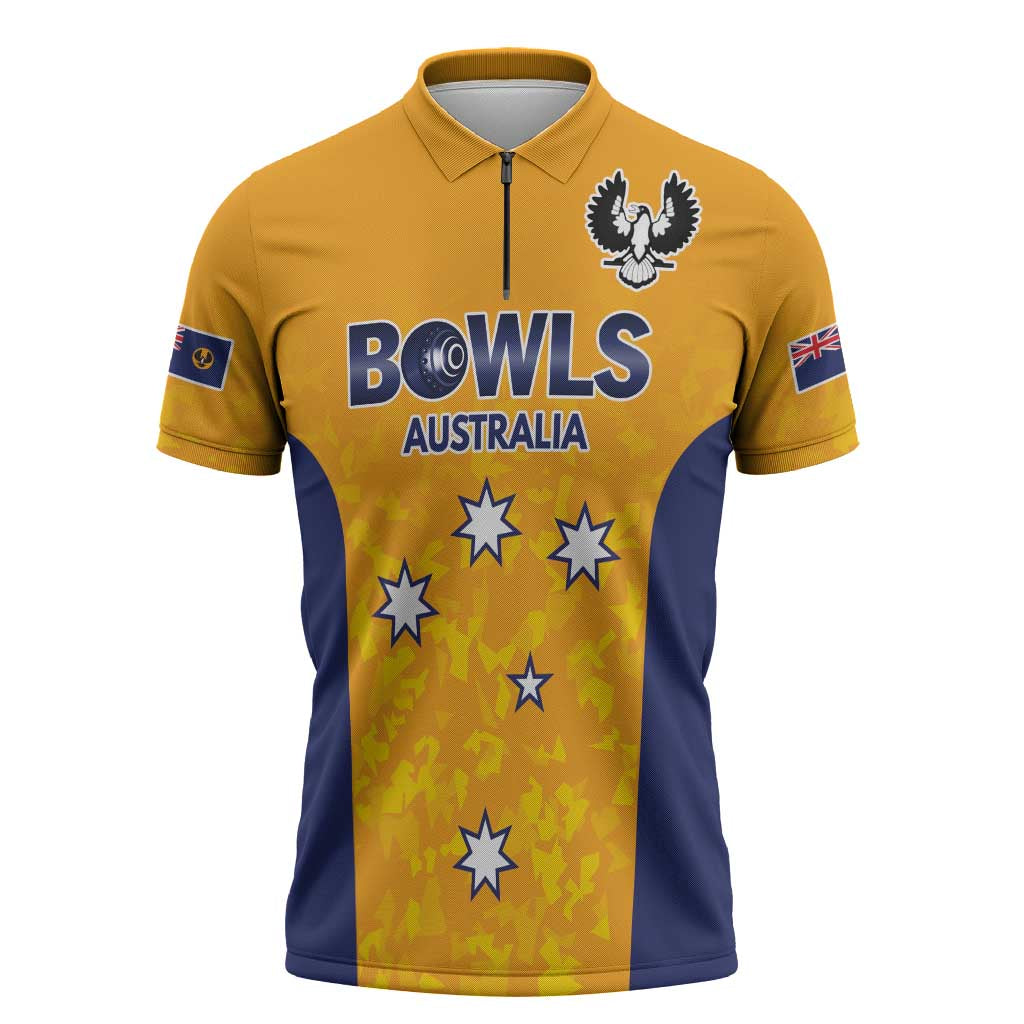 Australian South Australia Lawn Bowls Custom Zipper Polo Shirt Aussie Minimalist Style - Aussie Hoodie