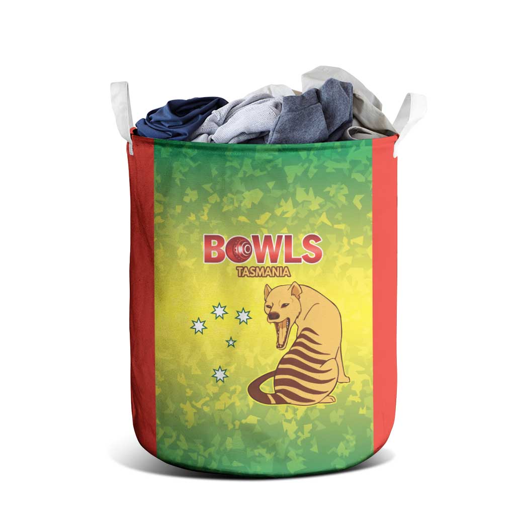Australian Tasmania Lawn Bowls Laundry Basket Aussie Minimalist Style - Aussie Hoodie