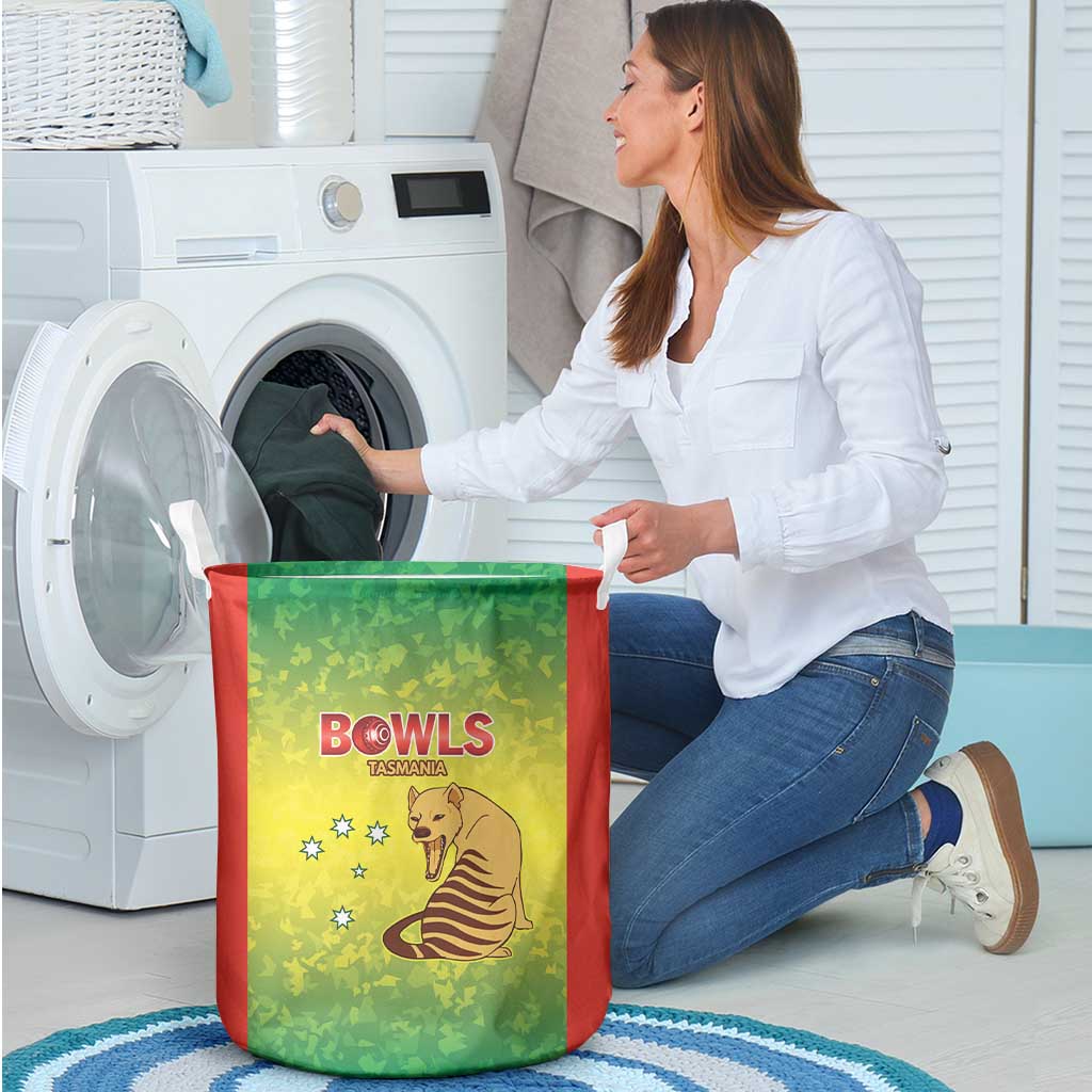 Australian Tasmania Lawn Bowls Laundry Basket Aussie Minimalist Style - Aussie Hoodie