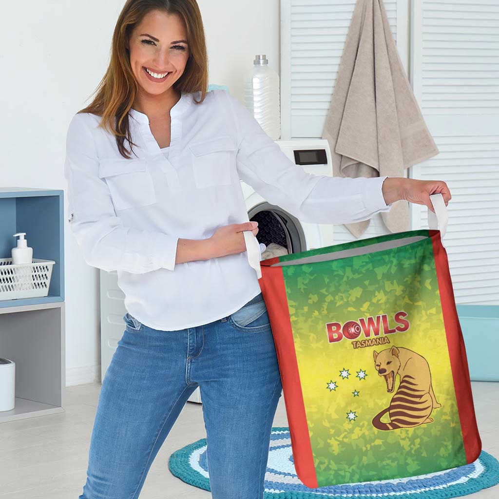 Australian Tasmania Lawn Bowls Laundry Basket Aussie Minimalist Style - Aussie Hoodie