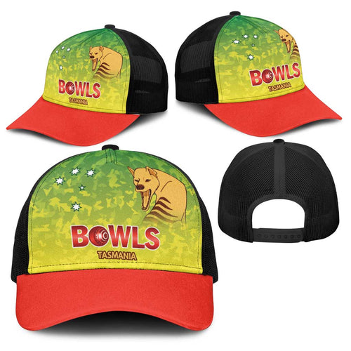 Australian Tasmania Lawn Bowls Baseball Net Cap Aussie Minimalist Style - Aussie Hoodie