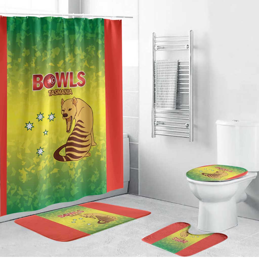 Australian Tasmania Lawn Bowls Bathroom Set Aussie Minimalist Style - Aussie Hoodie